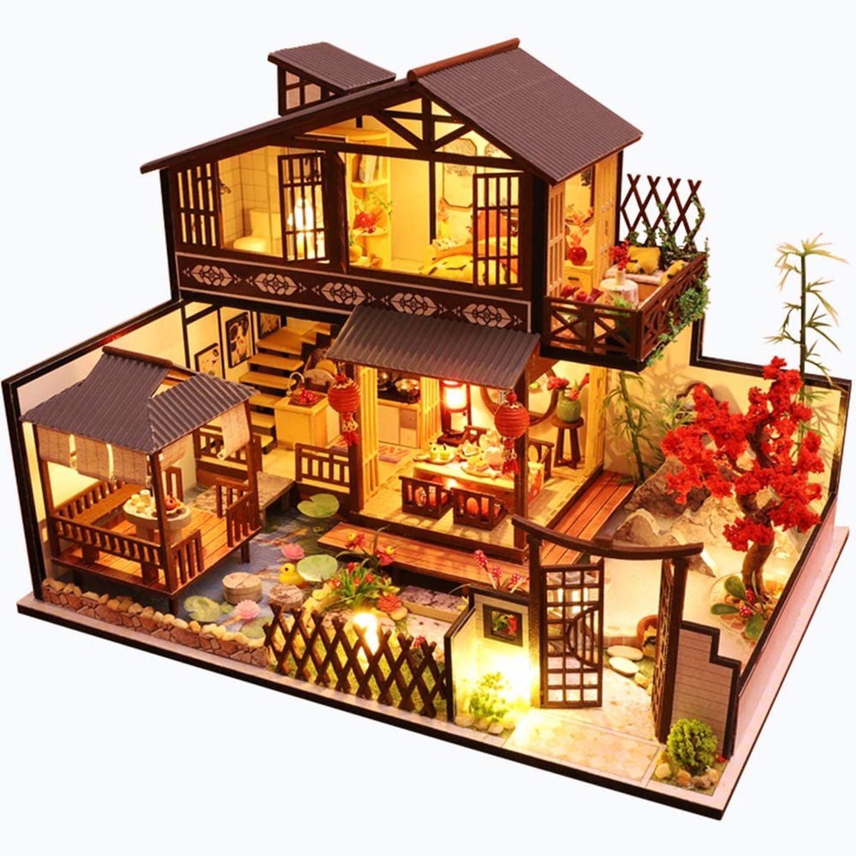 Lol Surprise 3D Doll House Made Real Wood Furniture DIY Kids Gift Children Toys 