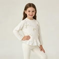 thumbnail image 3 of Cethrio Long Sleeve Tops for Girl, Casual Pullover Crew Neck Soft Girls T-shirts White Size 2-3 T, 3 of 6