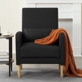 thumbnail image 5 of Gewnee 26.5 Inch Small Space Chair,Modern Accent Chair,Sturdy Solid Wood Frame with High-Density Foam Seat,Easy Assembly (Includes Pillow & Non-Slip Pads) for Living Room,Bedroom,Black, 5 of 17