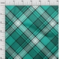 thumbnail image 3 of oneOone Cotton Cambric Teal Green Fabric Tartan Diy Clothing Quilting Fabric Print Fabric By Yard 42 Inch Wide, 3 of 4