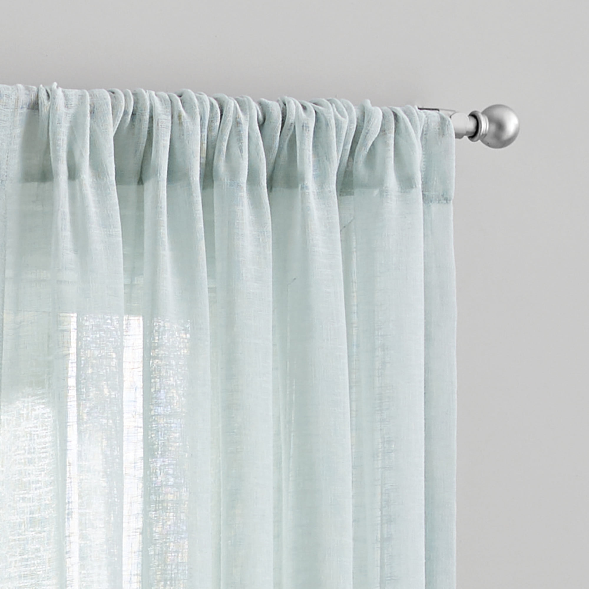 Mainstays Bel Air Indoor Curtain Single Panel, Pole Top, Smoke Grey, Polyester, 50"W x 84'L, Adult