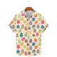 thumbnail image 2 of Mens Casual Manga Corta Botón Abajo Camisas Pascua Impresión Solapa Camisa Poliéster Top de Moda para Hombres, Cuello Redondo Blusa Casual para el Trabajo, el Ocio Y las Vacaciones, 2 of 9