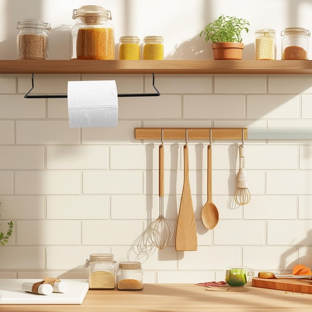unbranded Papel Toalla Metálico Negro Con Para Panel Perforado Ideal Para Organizar Cocina Y Taller