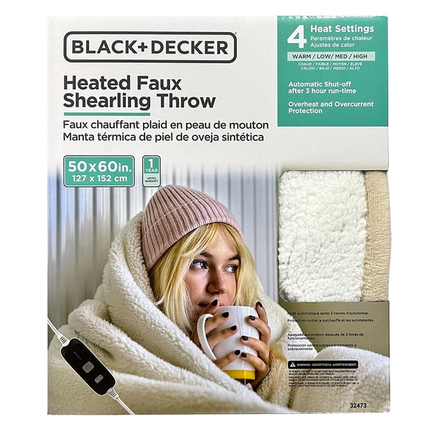 Black+Decker Manta de piel sintética con calefacción de Black + Decker 50