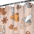 thumbnail image 3 of Brown Mushroom Flower Light Pattern Shower Curtain 36"x72" ,Bathroom Decorative Shower Curtains Set with 12 Hooks,Modern Waterproof Washable Shower Curtain, 3 of 6