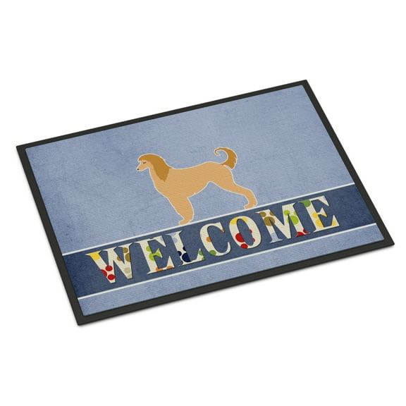 Carolines Treasures BB5510MAT Afghan Hound Welcome Door Mat Indoor Rug or Outdoor Welcome Mat 18x27 Doormat  18H X 27W