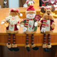 thumbnail image 6 of Christmas Figurines Plush Christmas Sitting Santa Claus Snowman Reindeer Christmas Ornament Long Legs Table Fireplace Decor Home Decoration, 11.8x4.7inch, 6 of 9