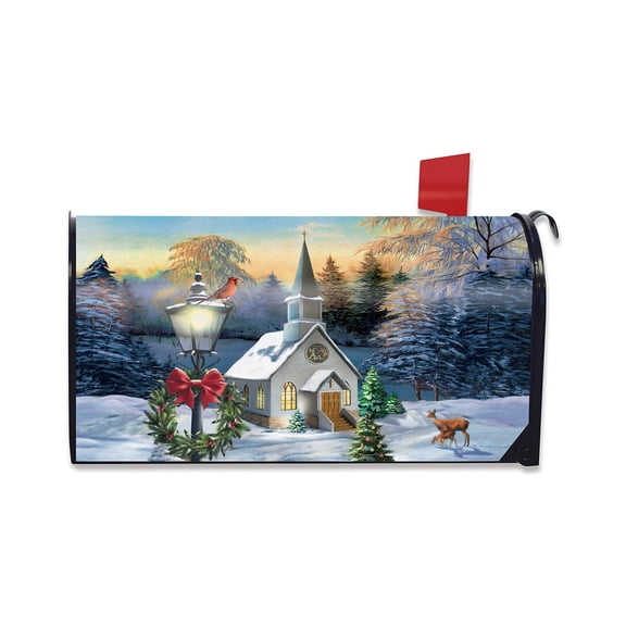 Briarwood Lane Christmas Mailbox Cover  - Standard Size - Come All Ye Faithful Winter For Christmas Mailbox Cover
