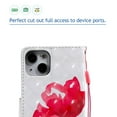 thumbnail image 5 of Allytech Case for iPhone 13 (6.1") 2021, PU Leather and TPU Hybrid Drop Proof Flip Phone Case with Hand Strap Card Slots/Cash Holder Adjustable Kickstand Case for iPhone 13 2021, Red Rose, 5 of 6