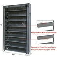 thumbnail image 3 of 10 Tiers Shoe Rack Organizer, Portable Shoe Rack Closet Fabric Cover, Shoe Organizer Storage Cabinet, Gray, 3 of 4