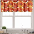 thumbnail image 3 of Ambesonne Orange Valance & Curtain, Antique Bohemian Poppies, 55"x24", Burnt Orange White, 3 of 6