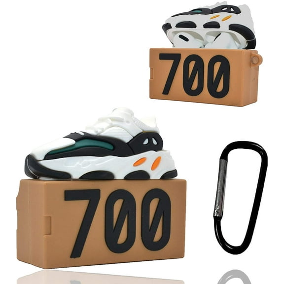 Airpods Pro Case, Silicone Sneaker 700 Shoe Box Case Compatible for AirPod pro Case, Shockproof Coconut Airpods Pro Case Cover Accessories with Keychain for Kids Girls Teens Boys Men Women.