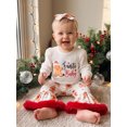 thumbnail image 4 of RUINIXCW Baby Girl Christmas Outfit Long Sleeve Printed Romper Flared Pants Headband, 4 of 8