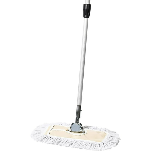 Tidy Tools 12 inch Dust Mop for Floors, Dry Mop for Hardwood, Broom with Adjustable Handle, White