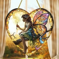 sruoe Sun Catchers Indoor Window, Stained Glass Panels, Acrylic Suncatcher, Suncatchers Outdoor Decoration, Christmas Home Garden Courtyard Window Hanging Ornament