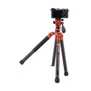 FotoPro X-AIRCROSS 3 5-Section Carbon Fiber Travel Tripod with FPH-42QR Ball Head, Flame Orange