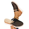 thumbnail image 4 of CYMMPU Women's Hollow Mesh Mule Wedge Sandals, Breathable Closed Toe Espadrille Platform Slip On Shoes, Spring Summer Casual Walking Footwear Black 38, 4 of 9