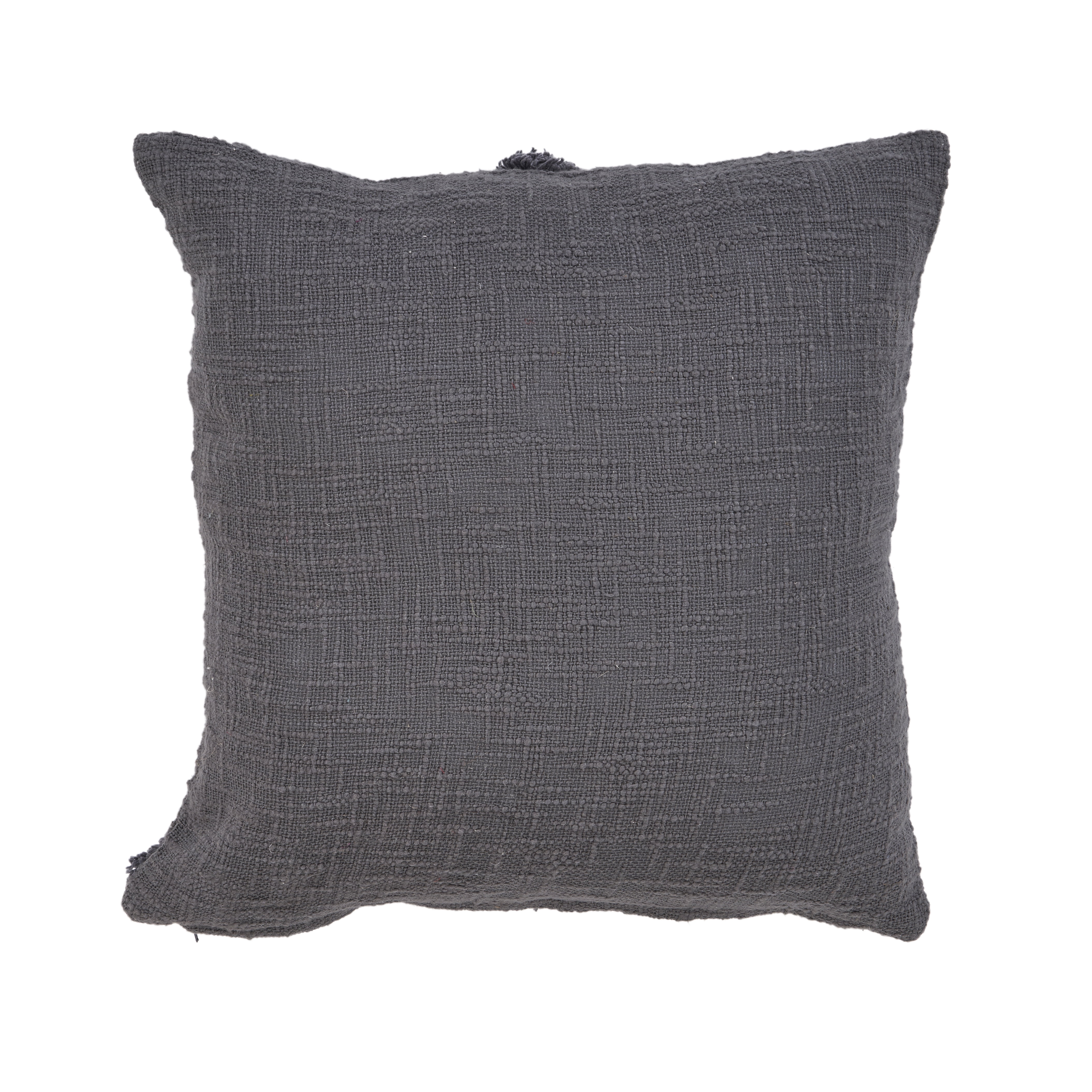 Ox Bay Sara Set of 4 Shag Diamond 20" x 20" Dark Gray Cotton Adult Decorative Throw Pillows