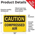 thumbnail image 2 of Compressed Air OSHA Caution Vinyl Decal Label 10 Inch x 7 Inch - 10 Pack, 2 of 6