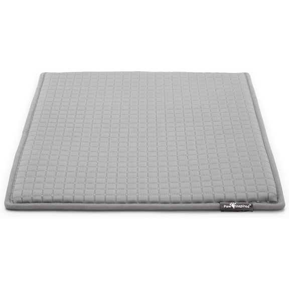 Paw Inspired Cooling Orthopedic Crate Pad for Dogs, Washable Memory Foam Dog Cooling Mat (41x28 Inch Large Size for 42 Inch Kennel, Gray)