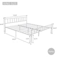 thumbnail image 3 of alazyhome King Size Classic Metal Platform Bed Frame-Mattress Foundation Steel Slat Support, White, 3 of 6