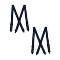 thumbnail image 1 of Buyless Fashion Bretelles Robustes, Lot de 2, pour Hommes - Sangles Ajustables de 48 Pouces 1 1/2 Pouces - Dos en X avec Pinces en Plastique Noir, 1 of 7