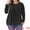 Black, variant on DARING DIVA Women's Plus Long Sleeve Pleated Crew Neck Blouse 1X Orange