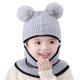 thumbnail image 3 of Gorro de invierno para niños pequeños, gorro de invierno para bebés, gorro de invierno con forro polar para niñas y niños, gorro de invierno para niños, gorro con bufanda y orejeras, gorro de calavera, 3 of 4