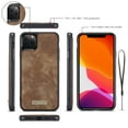 thumbnail image 4 of iPhone 11 Pro Max Case 6.5" 2019, Allytech 2 in 1 Magnetic Detachable TPU Back Cover Folio Flip Shell Stand Zipper Wallet Purse w/ Cards Holder Shockproof Case for Apple iPhone 11 Pro Max,Brown, 4 of 9