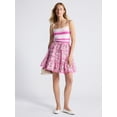 thumbnail image 3 of Free Assembly Women's and Women’s Plus Tiered Cotton Mini Skirt with Lace Trim, Sizes XS-4X, 3 of 6