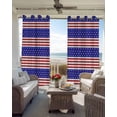 thumbnail image 4 of 4th of July Blackout Curtains 63 Inches Long for Bedroom, Blue Star Red Striped Independence Day Thermal Insulated Room Darkening Black Out Window Curtain Panels Grommet Drapes for Living Room, 4 of 8