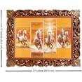 thumbnail image 2 of Seven 7 White running horses at sunset time in forest poster print framed in Hand crafted wood crafts frame must for every home and office Vaastu Peace and Harmony a Wall DÃ©cor and Vaastu shastra, 2 of 4