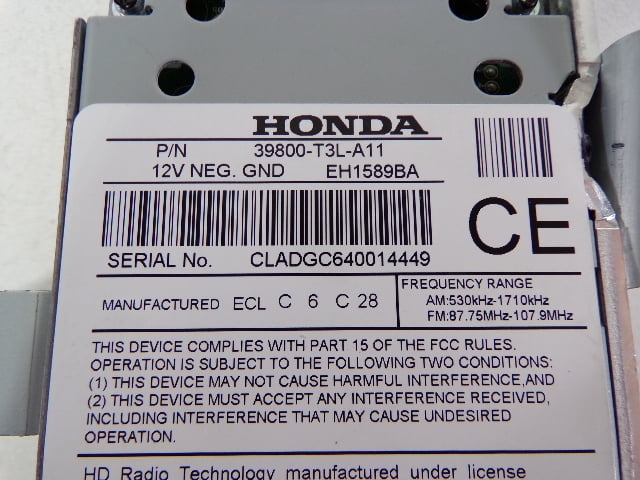 Pre-Owned 16-17 Honda Accord Tuner Unit OEM LKQ - Verify Specific Vehicle Fitment In Description - (Good)
