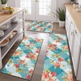 thumbnail image 2 of Pioneer Flower Floral Print Pattern Kitchen Rugs Sets Of 3,Kitchen Runner Rugs Non Skid Washable,Decorative Kitchen Floor Mats for Kitchen,Sink,Laundry,17"x30"+ 17"x47" + 17"x59", 2 of 6