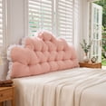 thumbnail image 3 of QISIWOLE Light Pink Dorm Twin Headboard Wedge Pillow, 39in Handmade Support Backrest Large Bolster Cushion with Two Large Side Pockets and Removable Cover, 3 of 6