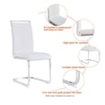 thumbnail image 6 of Sumdeal Modern 5-Piece Dining Table and Chair Set, 51-inch Glass Dining Table and High-Back PU Leather Dining Chairs, Minimalist Kitchen/Dining Room Furniture Set, Metal Table and Chair Legs, 6 of 8