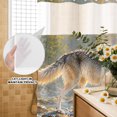 thumbnail image 3 of No Hook Shower Curtain, Wild Wolf Shower Curtains for Bathroom with See Through Top Window, Animals Forest Creek Stone Natural Scenery Waterproof & Washable Bath Curtain 66"x72", 3 of 8
