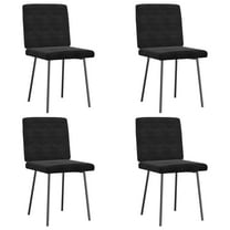 vidaXL Dining Chair Set of 4 Black Velvet (100% polyester), plywood, metal