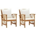 thumbnail image 1 of vidaXL Garden Chairs with Cushions 2 pcs Solid Acacia Wood, 1 of 5