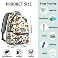 thumbnail image 6 of Cute Dinosaur Pattern Backpack for School,Cute School Bag,Schoolbag with Adjustable Shoulder Straps & Padded Back,15.3"x11"x7.1"., 6 of 6
