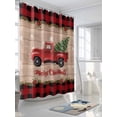 thumbnail image 3 of Christmas Truck Shower Curtain Set, Waterproof Shower Curtains for Bathroom, Winter Xmas Tree Farmhouse Snowflake Plaid Washable Fabric Cloth Bath Curtain for Bathtub with Hooks 66x72 Inches, 3 of 6