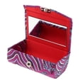 thumbnail image 2 of Estuche de lápiz labial retro de moda en estuche rígido de brocado de seda de tela con soportes de espejo Púrpura Zulema caja de almacenamiento de labios, 2 of 8