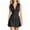 Black, variant on Sleeveless Denim Tunic Mini Dress for Women Collared V Neck Button Down Western Cowgirl Country Outfits