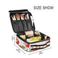 thumbnail image 3 of FORMRS Travel Makeup Bag Large Capacity Train Case Cosmetic Organizer with Adjustable Dividers, White Apple Pattern, 3 of 8