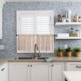 thumbnail image 6 of Orange Boho Floral Kitchen Curtains and Valances Set, Rod Pocket Curtains Tier Farmhouse Window Curtains 24 Inch Length, Rustic Southwest Ethnic Tribal 3 Piece Kitchen Curtains Set, 6 of 6