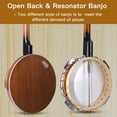 thumbnail image 5 of ADM Banjo Juego de banjo de 5 cuerdas de tamaño completo, kit de banjo para principiantes de 38 pulgadas con resonador, cabezal de tambor Remo, parte trasera abierta o cerrada, paquete de regalo, lecc, 5 of 5