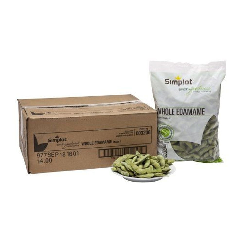 Simplot Whole in Pod Edamame - 2.5 lb. Bag, 6 Bags per Case, Frozen, Soybeans