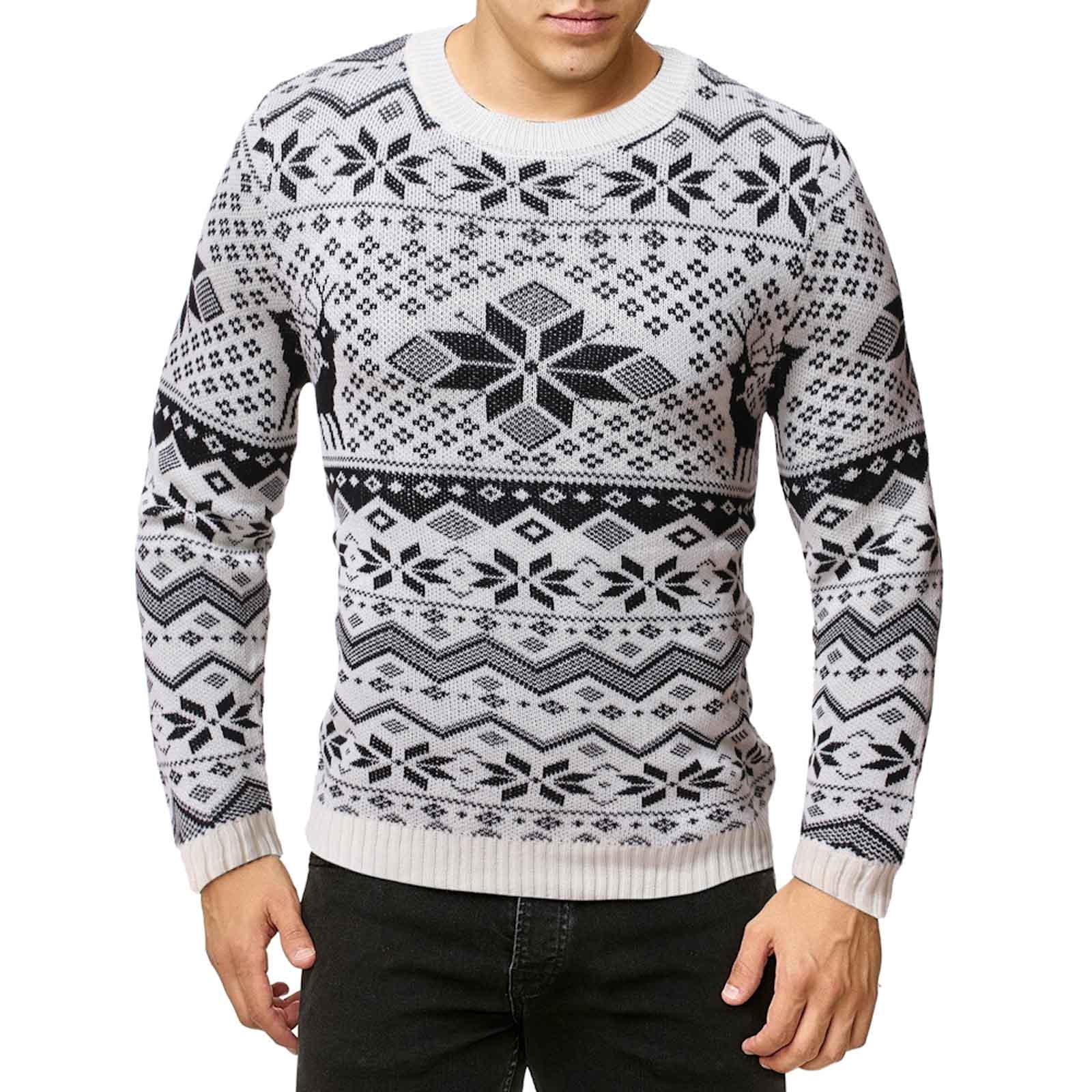 Men Full Sleeves Printed Round Neck Woolen Sweater, Size: Medium