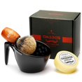 thumbnail image 1 of Anbbas Brocha de afeitar de pelo de tejón fino con recambio de jabón de afeitar de 100 g y taza de espuma Way-POP mejorada Juego de espuma de melamina A5 para hombres Afeitado en húmedo Mujeres Niñas, 1 of 5