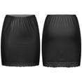 thumbnail image 7 of renvena Half Slips for Women Underskirt Short Lace Trim Above Knee Half Slip Black One Size, 7 of 7